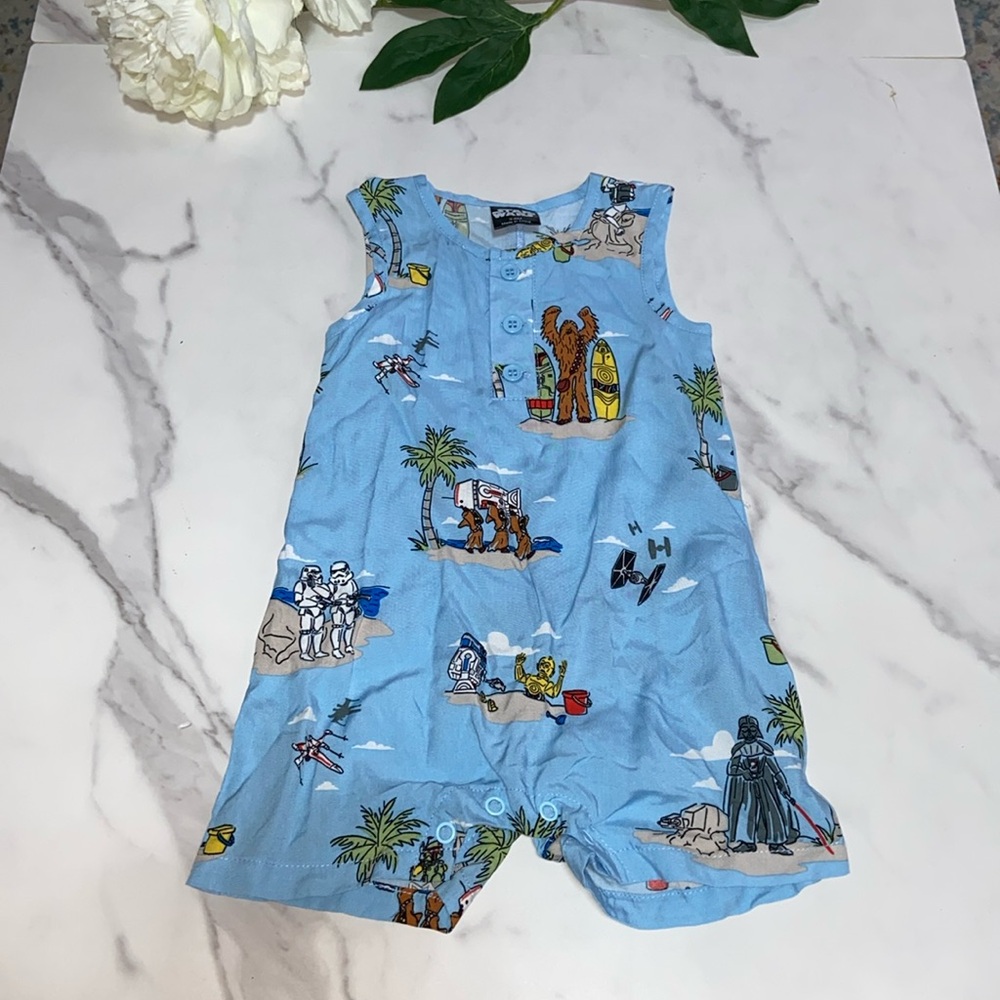 STAR WARS Baby Matching Sleeveless Romper Size 3-6 Months